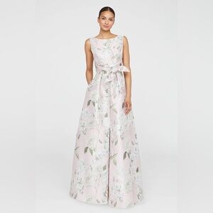 Kay Unger Lilianna Floral Jacquard Knotted Gown 6